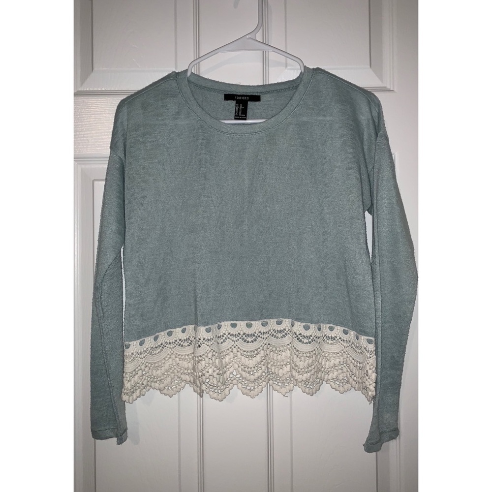 Blue/green long sleeve shirt XS Forever 21